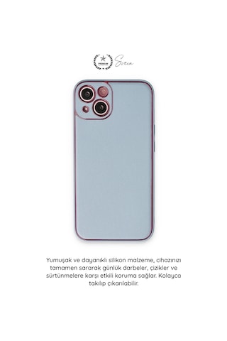 Kılıf iPhone 14 Plus Uyumlu Kılıf Coco Deri Görünümlü Silikon Kapak Darbe Emici Esnek Yumuşak Koruy