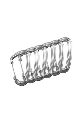 Pazly 6 Adet 12kn Kapılı Karabina - Dayanıklı Alüminyum, Kamp, Yürüyüş, Tekne İçin Gümüş Gümüş