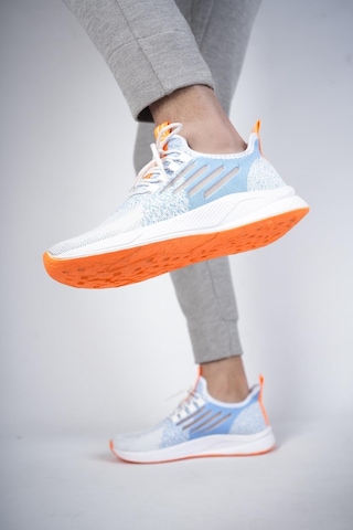 Muggo Ultraboost Unisex Ortopedik Günlük Garantili Yürüyüş Koşu Sneaker Spor Ayakkabı Mavı Mavi