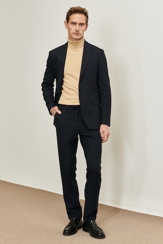 AC&Co / Altınyıldız Classics Erkek Lacivert Slim Fit Dar Kesim Kırlangıç Yaka Casual Ceket 4A0400000001LAC486N Lacivert