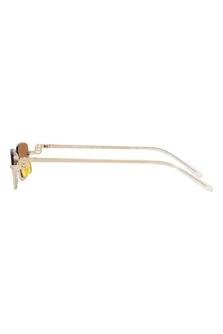 Gucci Gg 1278s 005 55 Kadın Dikdörtgen Gold Metal Güneş Gözlüğü Altın