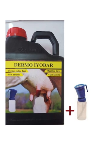 Sağım Sonrası Meme Dezenfektanı Dermo Iyobar 5 Lt + Dezenfekte Kabı