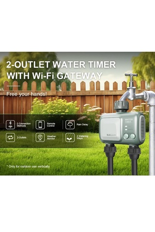 Bluetooth + Wifi Uzaktan Kumandalı Çift Çıkışlı Su Zamanlayıcı