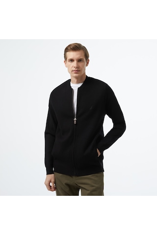 Nautica Erkek Siyah Regular Fit Hırka Düz S37129t Siyah