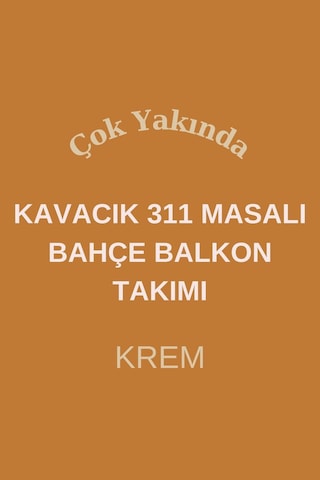 Ard & Garden Kavacık 311 Masalı Krem Fermuarlı Bahçe Balkon Takımı, Salon, Teras- Metal Çay Seti Krem
