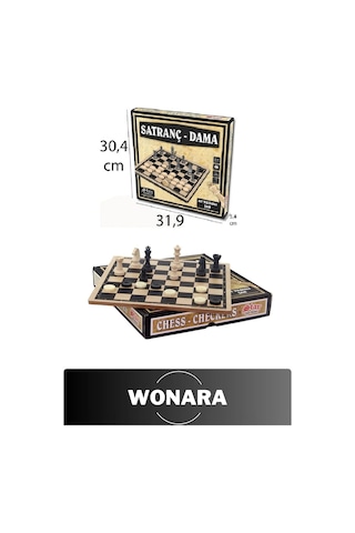 Premium Board Game - Zekav Geliştirici Eğitici Strateji Klasik Satranç Dama Kutu Oyunu Seti