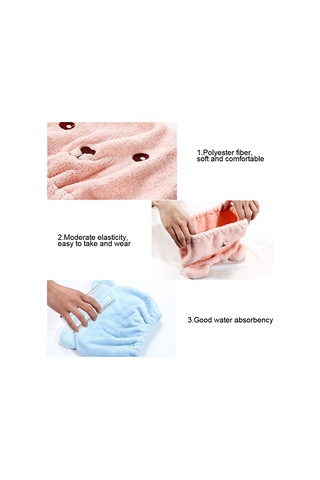 Honmex Yumuşak Süper Emici Kuru Saç Şapka, Banyo Kullanıma Uygun, Hızlı Kurutma, Yetişkinler İçin, Pembe Renkli Diğer