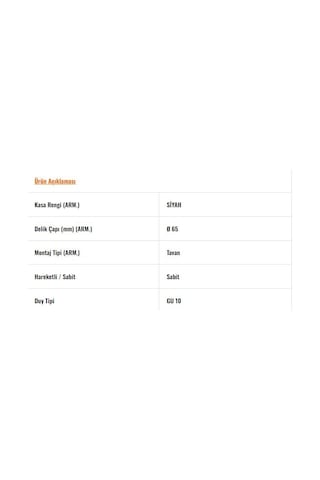 Jh721 S Siyah Gu10 Duylu Sabit Kare Spot