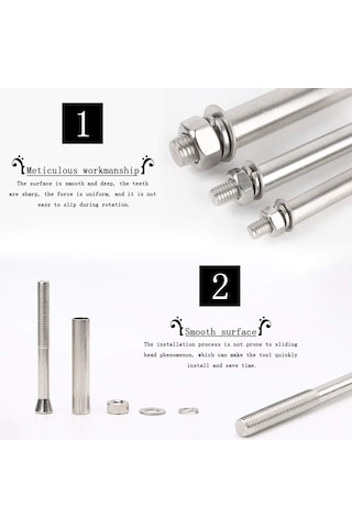 Genişletme Cıvataları, Ankraj Cıvataları, 6 Adet Genişletme Vidası Cıvataları M6304 Paslanmaz Çelik Harici Altıgen Somun 1