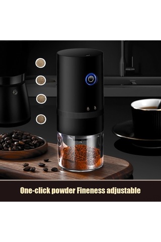 Createtech Küçük Ev Tipi Elektrikli Kahve Öğütücü 6 Dişli Seramik Öğütme Usb Taşınabilir Otomatik Durdurma Beyaz Beyaz