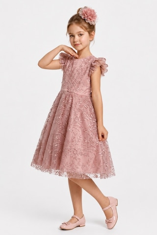 Mnk Baby & Kids Floare Kız Çocuk Abiye Elbise M00850 Pudra