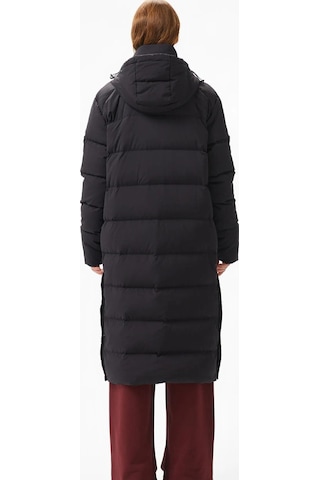Lacoste Down Fill Womens Parka Uzun Boy Kaz Tüyü Dolgulu Kapüşonlu Kadın Parka Siyah