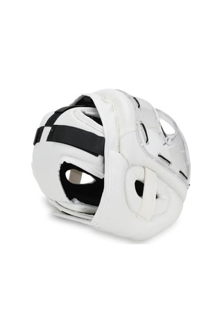 Titan Sport Yüz Korumalı Boks Kaskı , Beyaz İşlemeli Desenli Camlı Model Çok Renkli