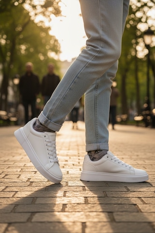 Enoch Sade Düz Taban Ortopedik Casual Sneaker Beyaz