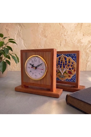Morgen Craft Essent Dualis Seramikli Ahşap Masa Saati 5x15.5x14 Kahverengi Morgen Craft Essent Dualis Seramikli Ahşap Masa Saati 5x15.5x14 Kahverengi