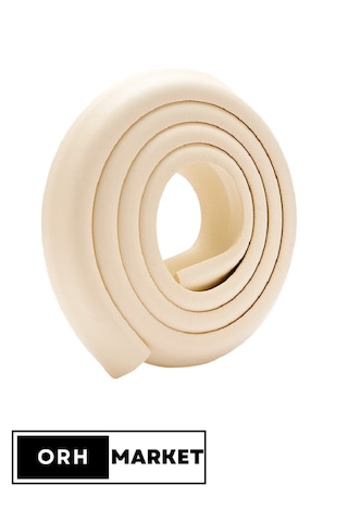 Krem Kalın Kauçuk Kenar Koruyucu 2m – Bebek & Çocuk Güvenlik Bandı, Masa & Sehpa için, 3M Bantlı