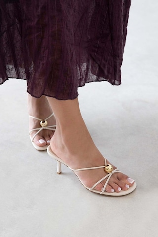 Wolk Shoes Aurora Kadın Topuklu Deri Sandalet Bej