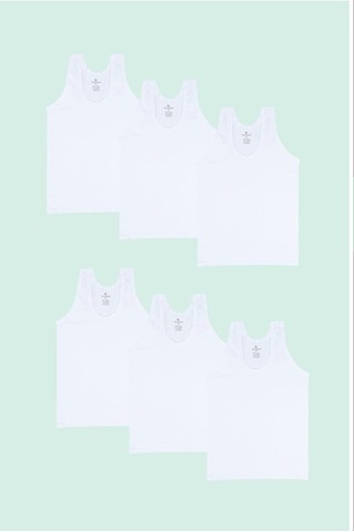 Ceylanoğlu 6'lı Erkek Çocuk Atlet - 310 Beyaz