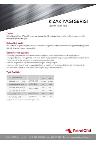 Petrol Ofisi G 220 Kızak Yağı Teneke 16 KG