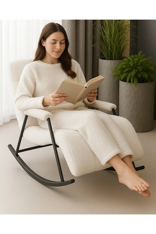 Coco Sallanan Berjer & Tv Koltuğu & Dinlenme & Okuma & Emzirme Koltuğu 01-beyaz
