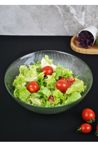 Vargas Cam Salata Tabağı Sunum Cips Tabak 22 Cm Servis Kasesi- 1