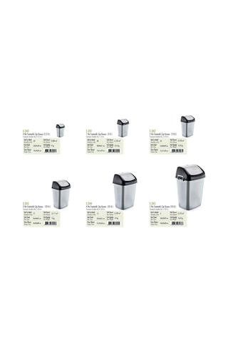 Polytime Sallanır Kapak Ofis Banyo Mutfak Bahçe Çöp Kutusu Kovası / 2,5 Litre / Gri / 24x12x16 Cm. Gri