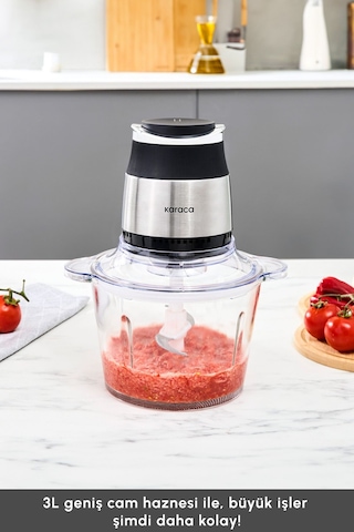 Karaca Megablend 3L Ultra Geniş 500W Cam Hazneli Doğrayıcı