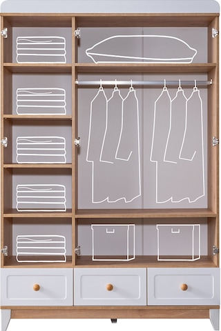 Gardırop, Berlin 3 Kapaklı Çekmeceli Dolap - Ceviz