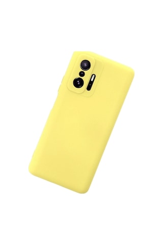 Xiaomi Mi 11t Pro Ile Uyumlu Kılıf Nano Içi Kadife Sarı Renk Kamera Korumalı Silikon Kapak Col169830-sarı