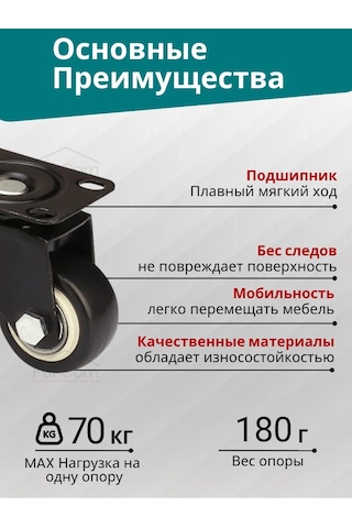 Furcom Mobilya Tekerleği D40 Mm Döner 4 Adet 142363582 Diğer