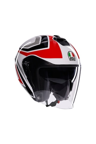 Agv Kask/ırıdes Tolosa Black Grey Red Conf Siyah