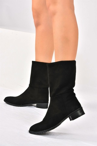 Fox Shoes  Siyah Süet Düz Taban Günlük Kadın Bot L726597702 Siyah-Süet