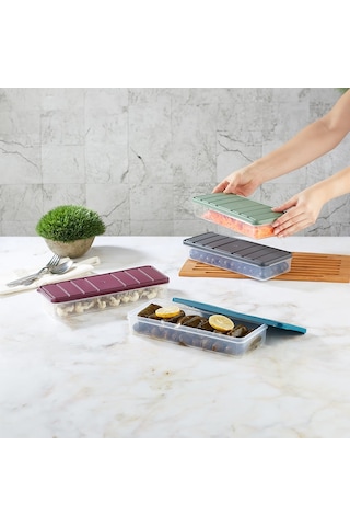 Selka Home Küçük Boy Saklama Kabı 1.2 L Ekru 4'lü Ekru