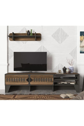 Dekorister Chester Tv Ünitesi Ceviz-Antrasit