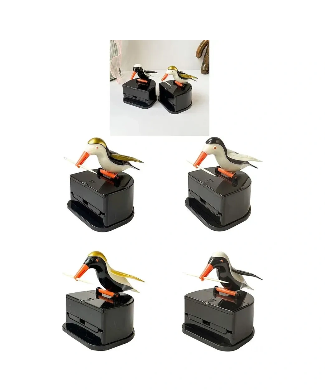 Konesam Kuş Şekilli Push-pull Diş İğnesi Kutusu, Abs Malzeme, Dayanıklı, Ev/restoran Uygun, Dekoratif Ve Pratik Sarı