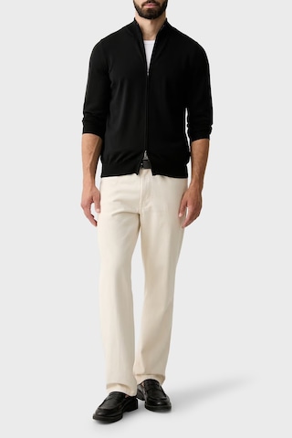 Boss Regular Fit Dik Yaka Yün Hırka Erkek Hırka 50571915 001 Siyah