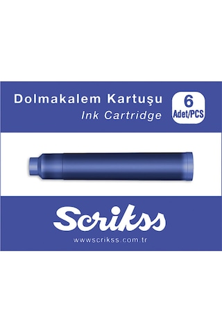 Yücelofiskırtasiye Scrikss Dolmakalem Kartuşu Mavi 6'Lı