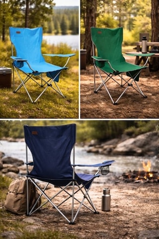 Madfox Campseat X90 Katlanır Kamp Sandalyesi Taşıma Çantalı Lacivert