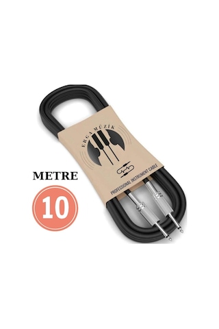 Gitar Jack Kablosu 10m/32,8ft - Elektro Akustik Bas Bağlama Keman Kemençe Amfi&mixer Uyumlu Jack Kablosu