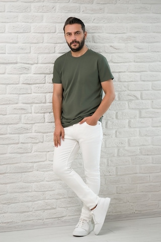 Paul Martin Slimfit Fit Bisiklet Yaka Rayon Kumaş Full Likralı T-shirt Yeşil