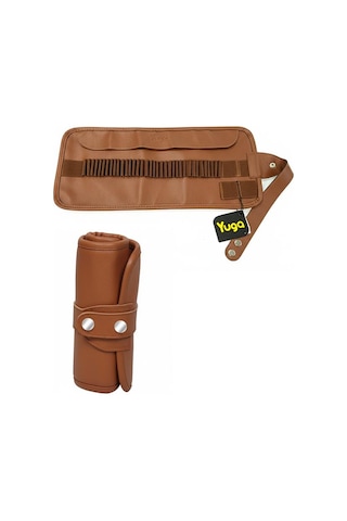 Yuga Suni Deri 36 Gözlü Rulo Kalemlik Taba Taba