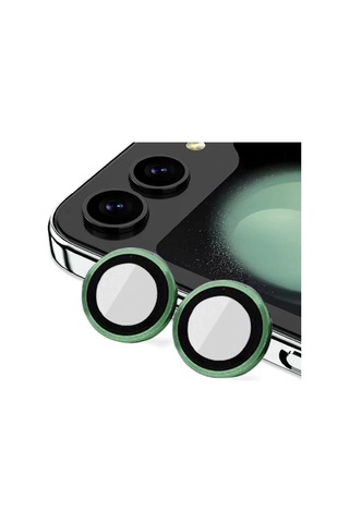 Mey İthalat Samsung Uyumlu Galaxy Z Flip 5 Valdez Metal Kamera Lens - Koyu Yeşil