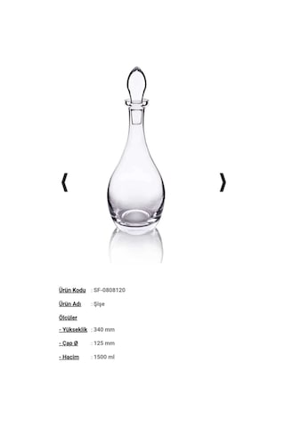 Aymin Kristal Aymincam Sade Cam Şise Karaf Surahı