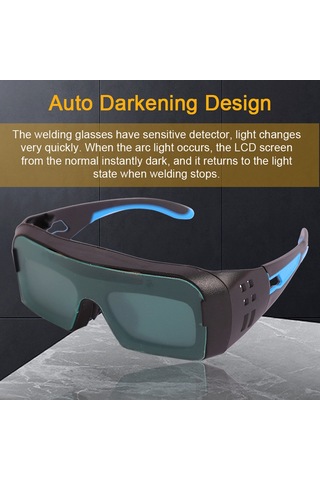 Symbee Güneş Enerjili Otomatik Koyuflatan Kaynak Gözlüğü - Uv Ve Parlak Işık Koruyucu, Argon Kaynağı, Kesim Ve Taslak İşlemleri İçin, Cr927 Pil Dahil