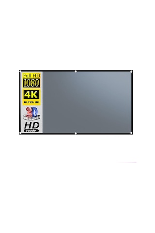 DualTech 228x163 100" 16:9 ALR Gri Projeksiyon Perdesi Taşınabilir Seyahat Duvar Askı Aparatlı, Ev, Ofis, Kamp, Açık Hava