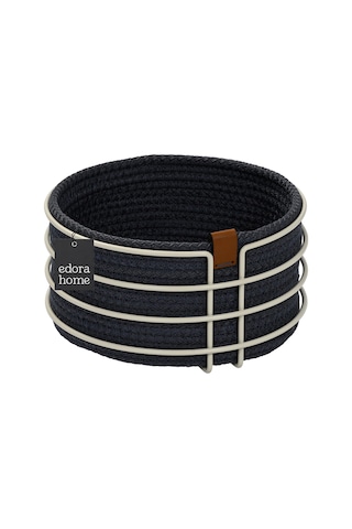 Bej Yuvarlak Ekmek Sepeti Şık,ekmeklik Mavi Hasır Örmeli Makrome-çok Amaçlı Metal Paslanmaz Beyaz