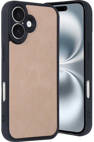 Mepa Apple, Uyumlu iPhone 16 Kılıf Aras Deri Kapak - Pudra Najmaddin standart