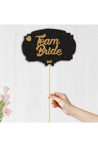 Team Bride Konuşma Balonu Çubuğu - Siyah & Altın