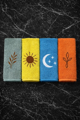 Aymila 4'lü Nakışlı Mutfak Ve El&yüz Havlu Seti 30x50 Cm Çok Renkli