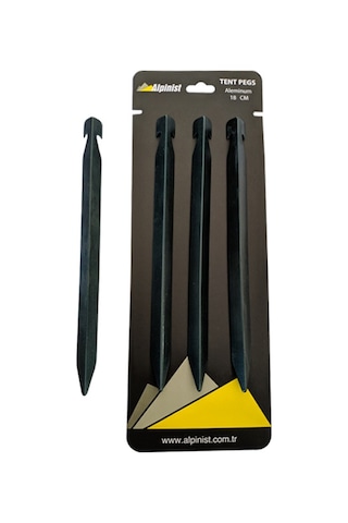 Alpinist Alüminyum 6061 Çadır Kazığı 18 CM Yeşil 4'lü Yeşil